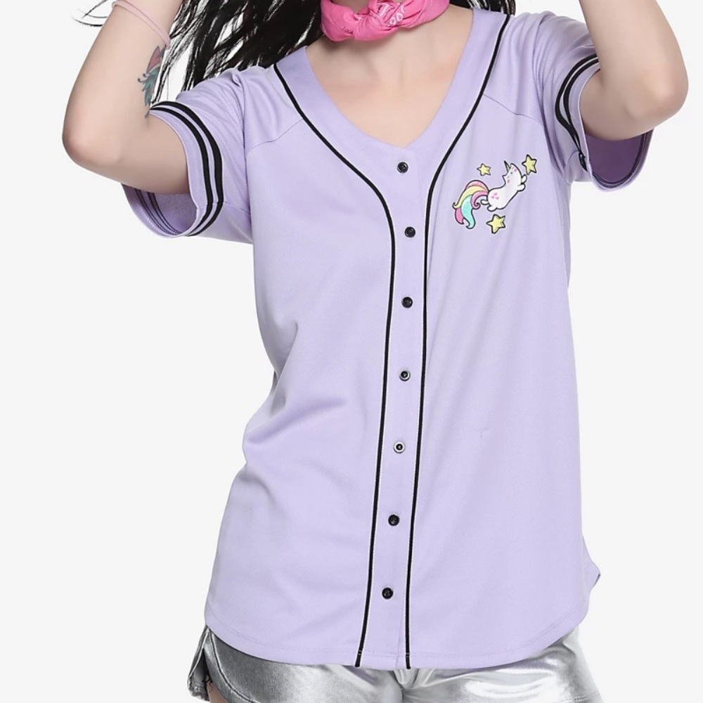 Pusheen unicorn fancy baseball jersey RARE 2XL XXL